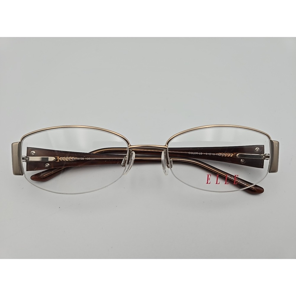 ELLE EL18758 Color LB Womens Oval Half Rim‎ Eyeglasses 51-18-130 (Frames Only)